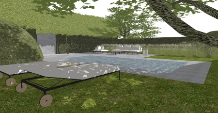 Villatuin met zwembad en lounge
