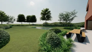 Ontwerp landschapstuin met zwembad